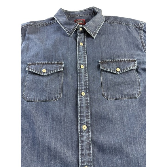 UNTUCKIT Men's Epluchage Buttondown Longsleeve Blue Denim Shirt XX-Large - Picture 4 of 8